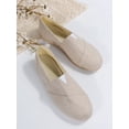 thumbnail image 3 of Stitch Detail Slip On Flats  Beige Vacation Solid Color Women‘s Flat Shoes, 3 of 6