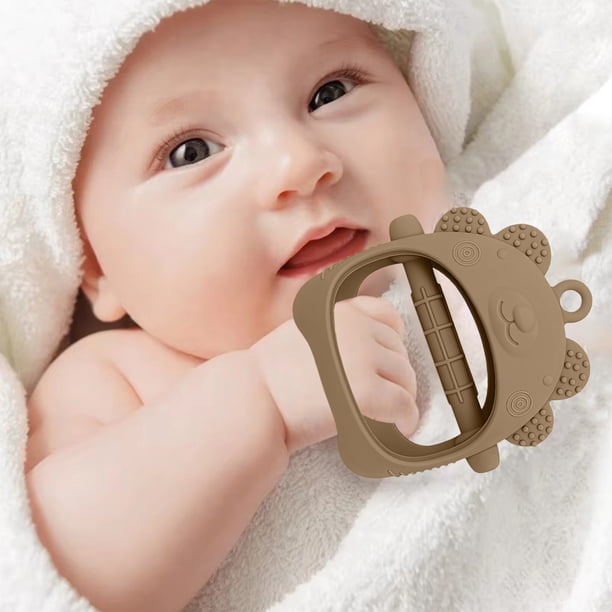 Juguetes para la dentición de bebés | Mordedor de silicona suave con agarre | Exploración sensorial y alivio ortodóncico para niños y niñas