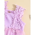 thumbnail image 4 of Bagilaanoe Newborn Baby Girl Rompers Dress Lace Flower Sleeveless Bodysuit 3M 6M 12M 18M 24M Infant Tulle A-Line Dress, 4 of 8