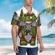 thumbnail image 3 of Balery Fishing Gnome Camisas hawaianas de manga corta para hombre, camisas playeras de corte holgado, camisas de vacaciones con botones,Large, 3 of 7