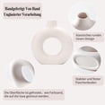 thumbnail image 3 of White Ceramic Donut Vase Set of 2, Hollow Matte Pampas Flower Vases for Boho Home Wedding Party Room Dinner Table Shelf Decor.（White）, 3 of 4