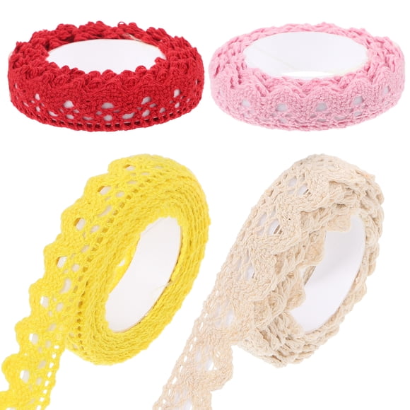 Miangastore Decorative Tape Cotton Cloth 4Pcs 66.81X0.71X0.01In Pink