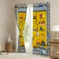 thumbnail image 6 of jejeloiu Cartoon Cars Blackout Curtains Set of 2 (52x84 Each),Excavator Tractor Vehicle Window Curtains,Geometric Patchwork Curtains and Drapes For Children,Microfiber Room Decorative, 6 of 6