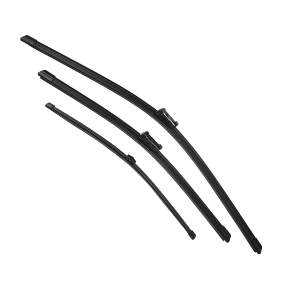 Conjunto de limpiaparabrisas delantero y trasero de 3 piezas de 27" 20" 15" que se adapta a Audi Q7 con bloqueo superior negro