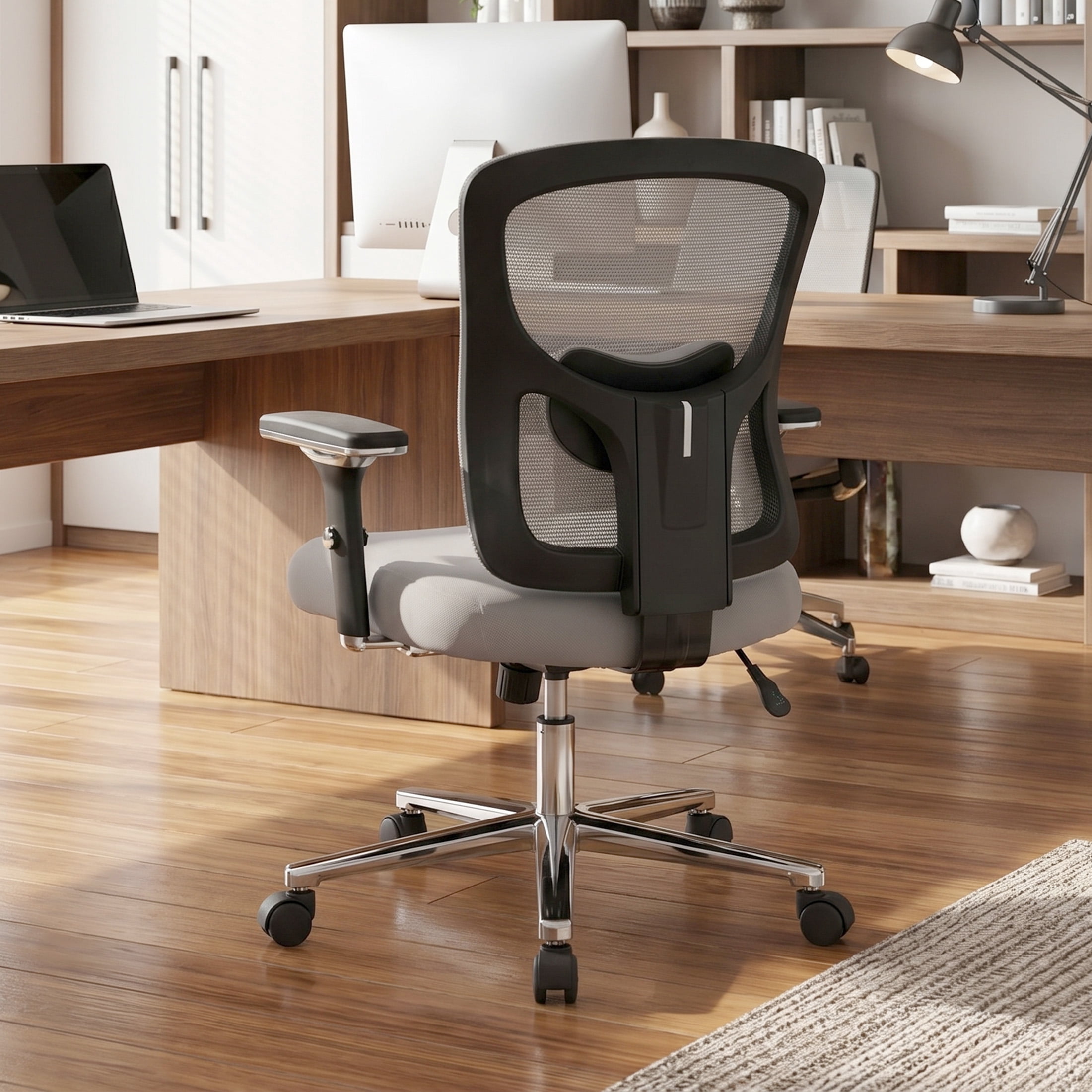 edx Ergonomic Office Desk Chair, Heavy Duty Computer Chair with Adjustable Armrest, Computer Executive Desk Chair , Lumbar Support, Gray