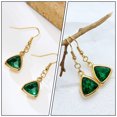 thumbnail image 4 of 1pair triángulo pendientes pendientes moda estilo larga artificial esmeralda tachuelas, 4 of 7