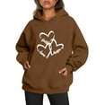 thumbnail image 1 of FcBaudy Hauts pour Femmes, Blouse à Manches Longues avec Capuche, Chemises pour Femmes Mode Femmes Confortable Décontracté Imprimé Poche Blouse à Manches Longues Chandails en Molleton Blouse Femmes, 1 of 3