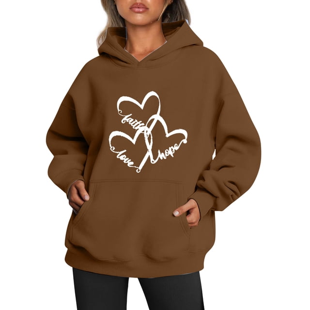 FcBaudy Hauts pour Femmes, Blouse à Manches Longues avec Capuche, Chemises pour Femmes Mode Femmes Confortable Décontracté Imprimé Poche Blouse à Manches Longues Chandails en Molleton Blouse Femmes