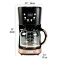 thumbnail image 6 of Haden Coffee Machine, 12 Cup Programmable Drip Coffee Maker, Black & Copper, 6 of 15