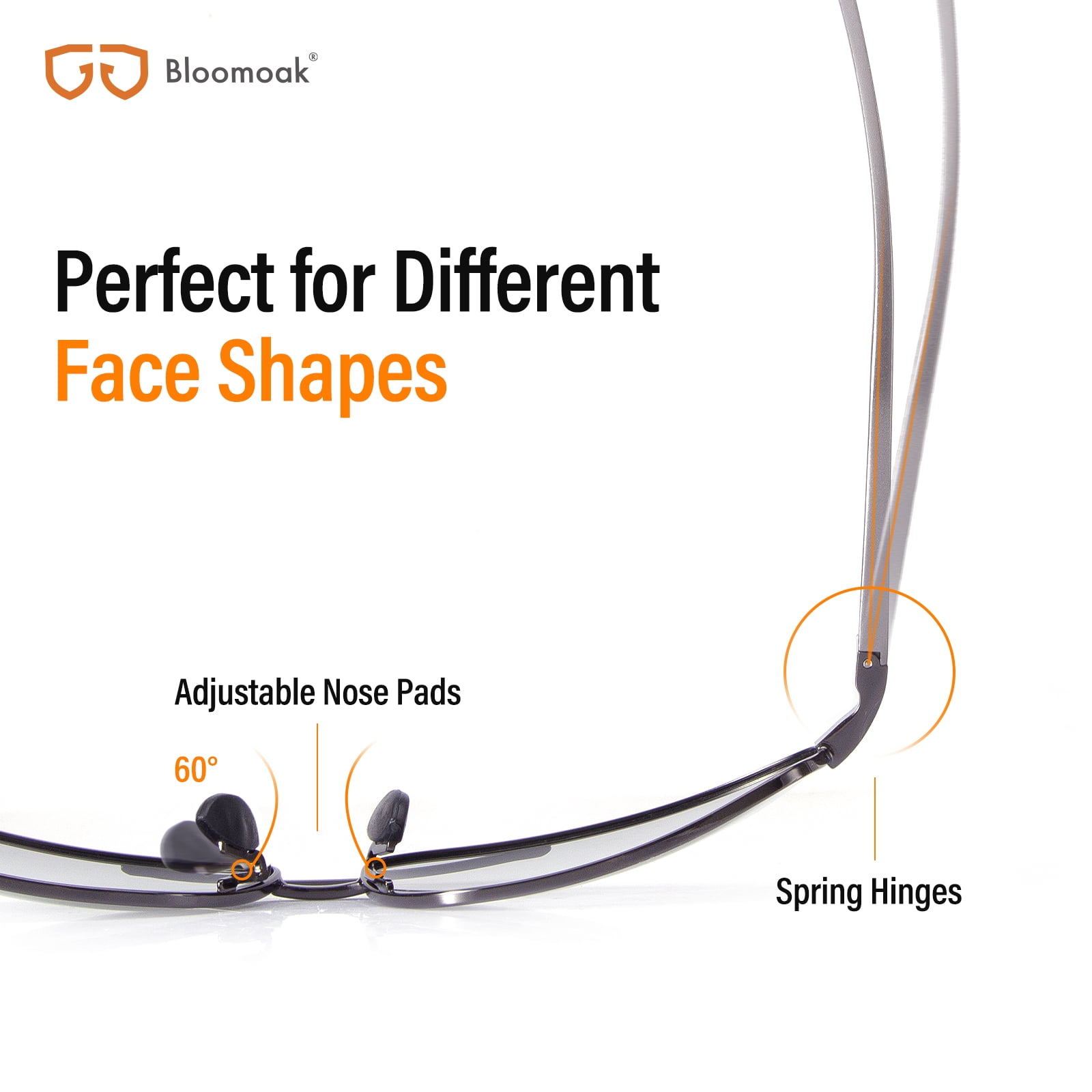 Bloomoak Polarized Sunglasses for Men & Women, Ultra Lightweight Rectangular /UV400 Protection