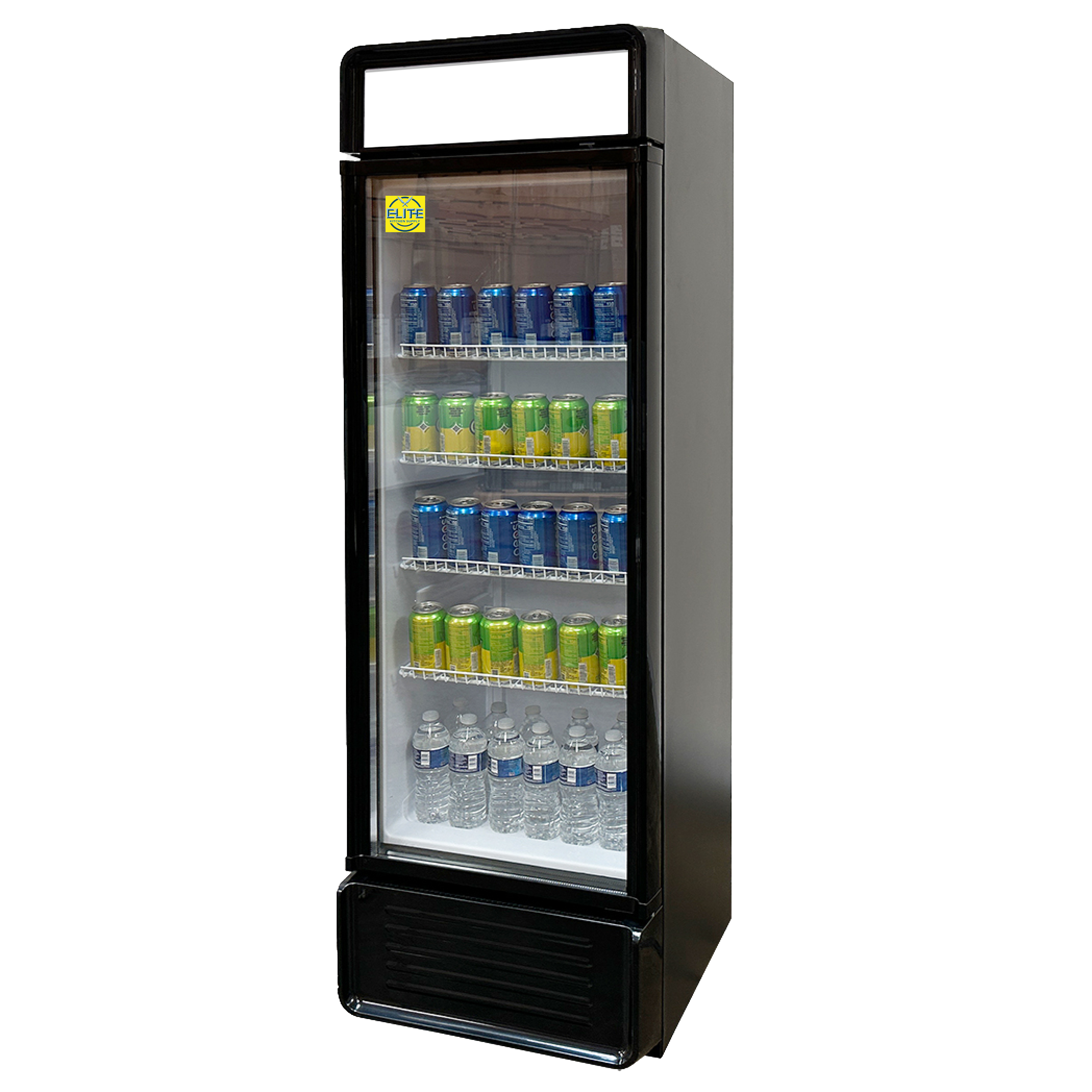 22" Single Glass Door Commercial Refrigerator, 8.1 Cu. Ft. Beverage Display Fridge, NSF Certified