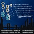 thumbnail image 2 of Gem Stone King 925 Silver and 10K Yellow Gold London Blue Topaz and White Lab Grown Diamond Drop Dangle Earrings for Women | 6.19 Cttw | Gemstone November Birthstone | Oval 10X8MM, 2 of 6