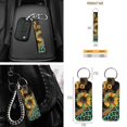 thumbnail image 7 of Yuyamidu Green Leopard Print Car Seat Covers Set of 16 Sunflower Car Sunshade Steering Wheel Cover Seat Belt Covers Handbrake Gear Shift Knob Cover Rear View Mirror Cover Coasters Key Chain, 7 of 7
