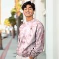 thumbnail image 4 of Dalix UFO Embroidered Washed Crewneck Sweatshirt Long Sleeve Fleece Cotton Mens in Tie Dye Pink M Medium, 4 of 5