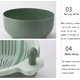 thumbnail image 3 of Cesta de colador Cesta de drenaje giratoria de doble capa con mango redondo de plástico Lavabo de verduras lavable Fideos escurridos y frutas (verde/gris) Coladores y coladores de caldo, 3 of 5