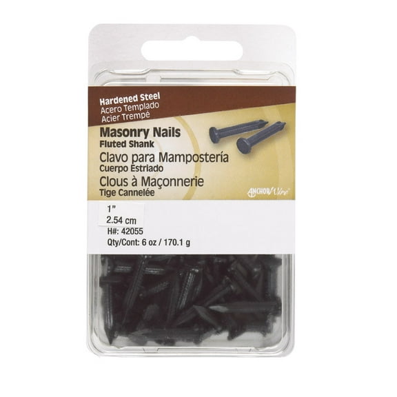 Hillman Masonry Nails 1 " Fluted Steel Card 6 Oz Pack of 5