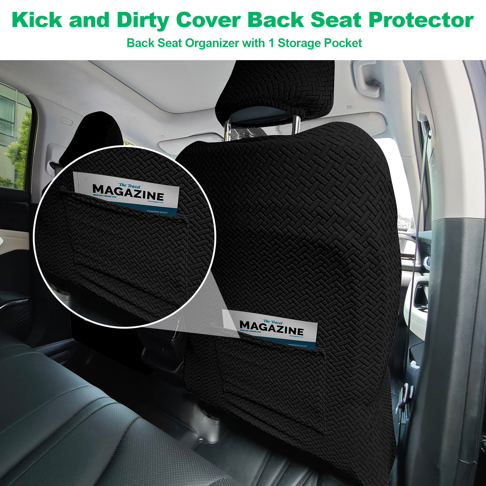 Eurhowing Universal Car Seat Covers, Non-Slip Front Car Seat Covers Set of 2, Breathable Jacquard Auto Seat Protectors for Cars SUV Sedan Truck, Black