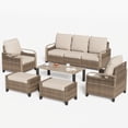 thumbnail image 3 of ELPOSUN 7-Seat Outdoor Patio Furniture Set - Modular Wicker Sectional Sofa & Thickened Cushions for Garden, Porch, Yard, and Poolside, 3 of 7