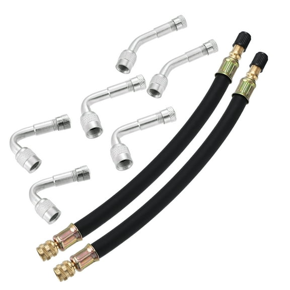 8pcs Tire Valve Stem Extension Dual Valve Stem Extender Pipe 8.3" 45 90 135 Degree Adapter for Car Truck Bike Trailer RV