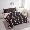 thumbnail image 3 of Homewish Kawaii Bowtie Twin Bedding Sets 7-Piece for Girls,Black White Polka Dots Bedding Comforter Set Microfiber,Dreamy Princess Bow Breathable Sheet Sets,Luxury Bedroom Decor,Reversible, 3 of 8