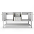 thumbnail image 2 of Modern 60" Alicia White Wood Vanity Base with Gold Handles, 2 of 4