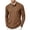 84#Brown, variant on Mens Waffle Knit Henley Shirt Long Sleeve Casual Loose Fit Pullover Top for Fall Winter Out Workwear Comfortable Stretch Light Brown 3XL