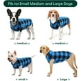 thumbnail image 5 of Kuoser Classic Plaid Dog Fleece Vest, Soft Stretch Sweater for Dogs, Blue, M, 5 of 10