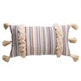 thumbnail image 1 of Flber - Almohada lumbar decorativa con borlas texturizadas, funda tejida de 12.0 x 20.0 in, 1 of 5