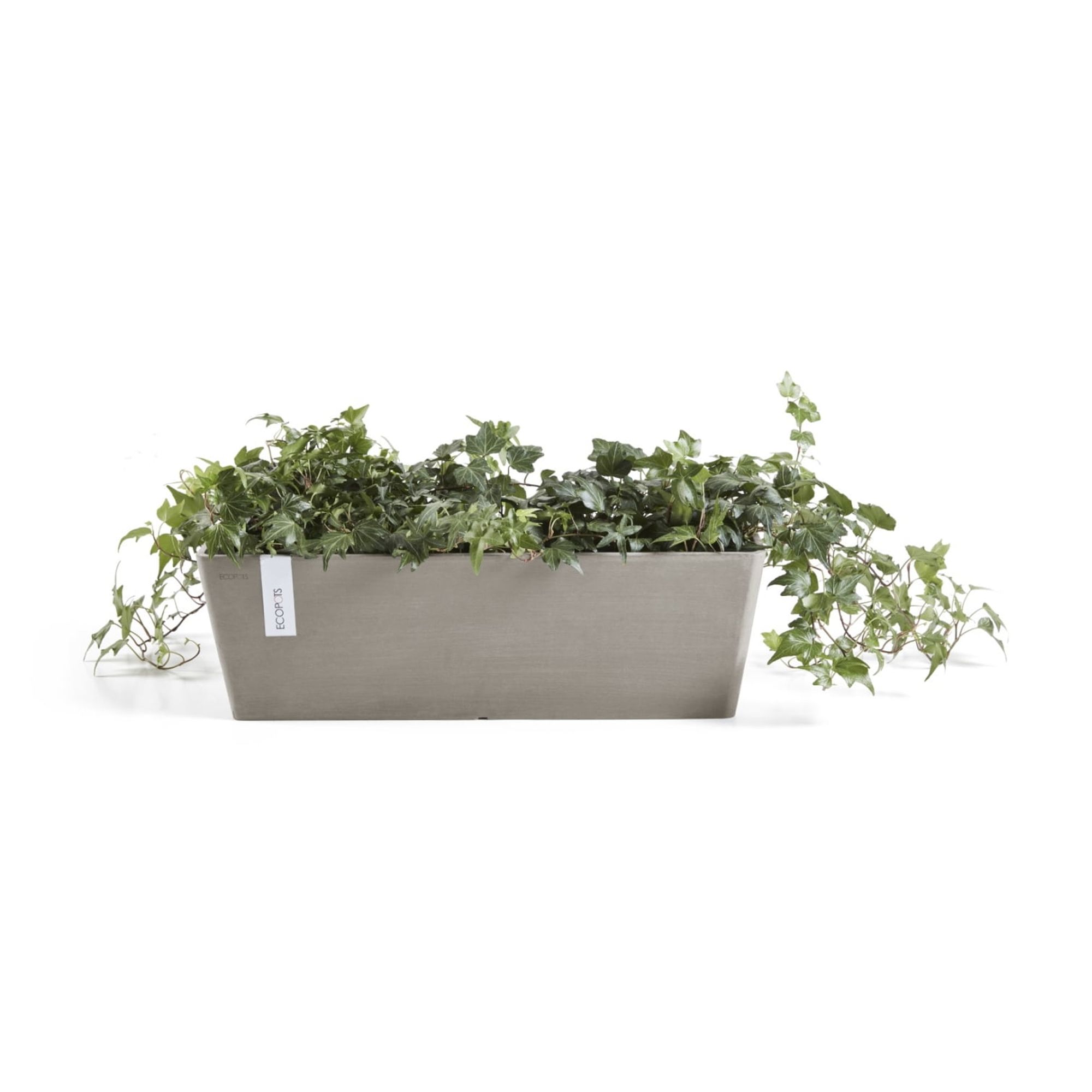 Ecopots Bruges Durable Modern Rectangular Indoor/Outdoor Recycled Based Composite Flower Pot Planter, Taupe, 21.5"