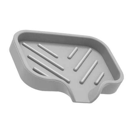 TABLZONE Silicone Soap Dish Self-Draining Design for Kitchens Bathrooms Grey 1Pc