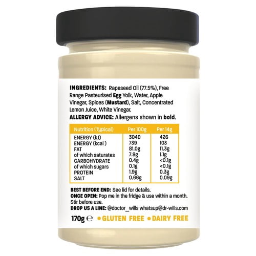 Dr. Will's All Natural Classic Mayo 170g, British Import (Pack of 2)
