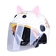 thumbnail image 3 of Casco de invierno para vehículo eléctrico, casco con orejas de gato, decoraciones ligeras para Blanco, 3 of 9