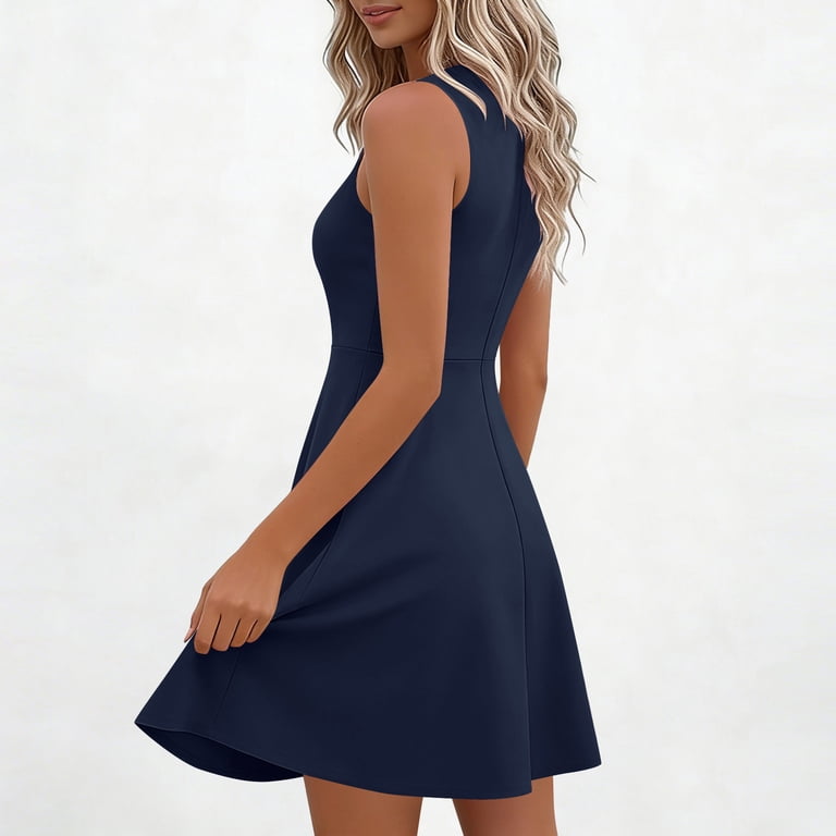 OSFVNOXV Mini Dresses for Juniors Summer Cute Bodycon Tea Party Dress Boat  Neck Pleated Ruched Vintage Corset Dresses for Wedding Guest - Walmart.com