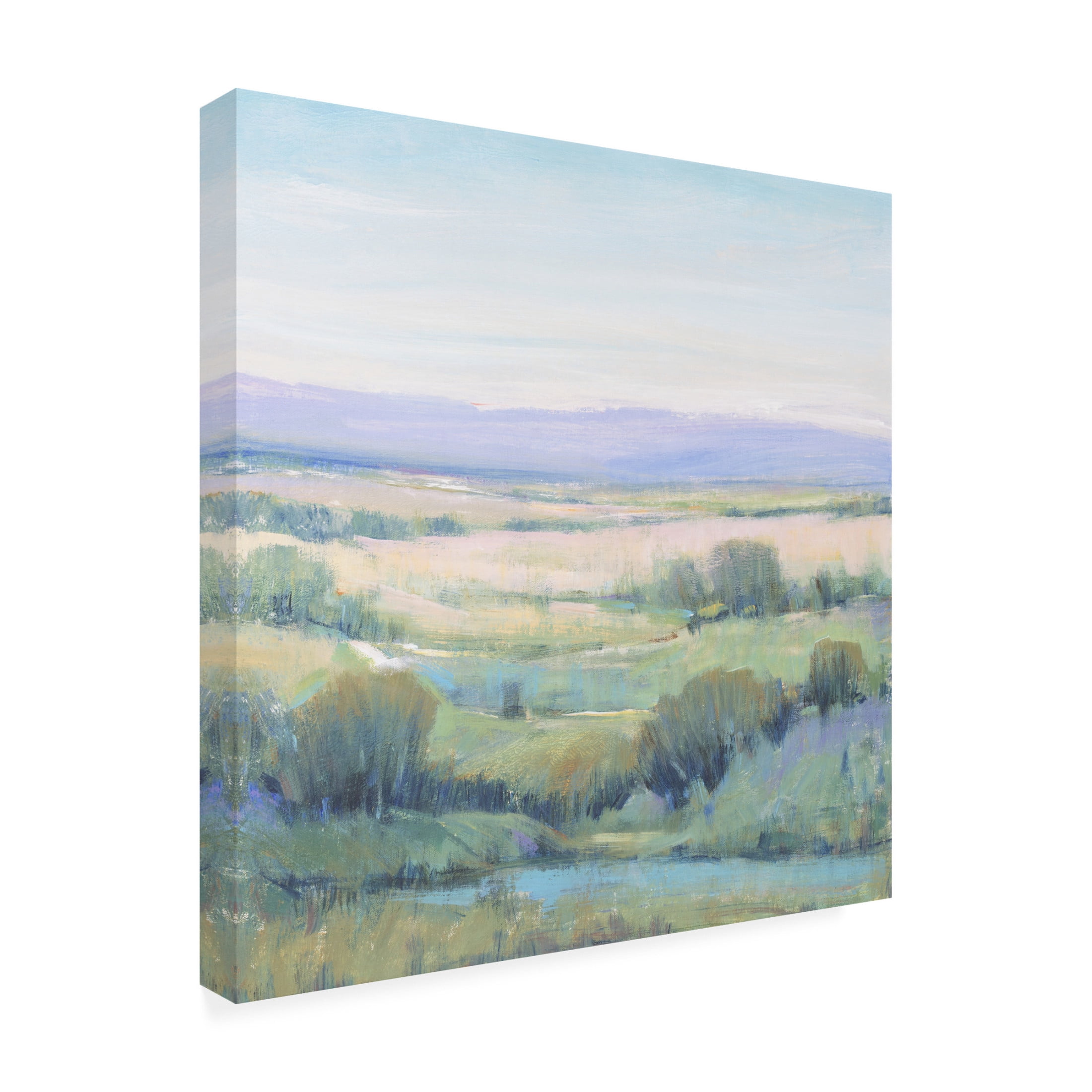 Canvas Wall Art - Tim OToole 'Lavender Horizon I' Wall Art for Living Room, Bedroom, or Office Décor by Trademark Fine Art - 18 x 18 Inches
