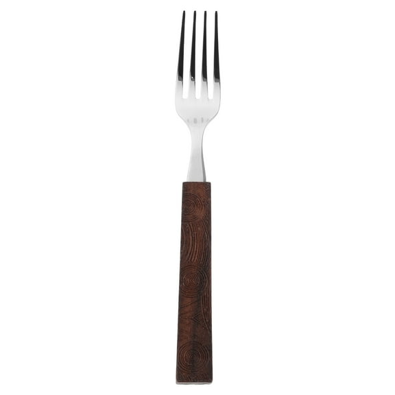 OULII Stainless Steel Dinner Fork with Light Brown Walnut Wood Handle for Home Dining