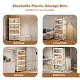 thumbnail image 6 of 4 Tiers Foldable Storage Bins,144Qt Versatile Foldable Containers,Stackable Closet Organizers and Storage with Double Door and Wheels for Toys,Snacks,Books,Clothes, 6 of 8