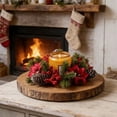 thumbnail image 3 of ICQOVD Christmas Candle Ring Wreath Artificial Flower Centerpiece for Dining Table Wedding Party Home Holiday Decoration 7.87*7.87*3.15IN, 3 of 7