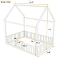 thumbnail image 6 of Full Size Montessori Bed, Full House Beds with Fence and Door, Floor Bed Full with Rails (White), 6 of 8