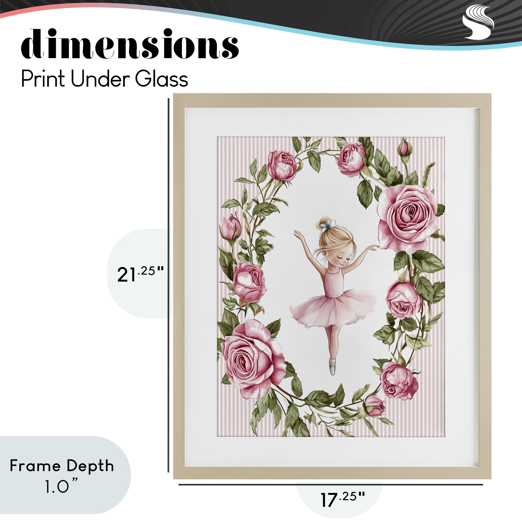 Stupell Industries Little Rose Dance Birch Framed Print Under Glass, design by Christine Simpson Art