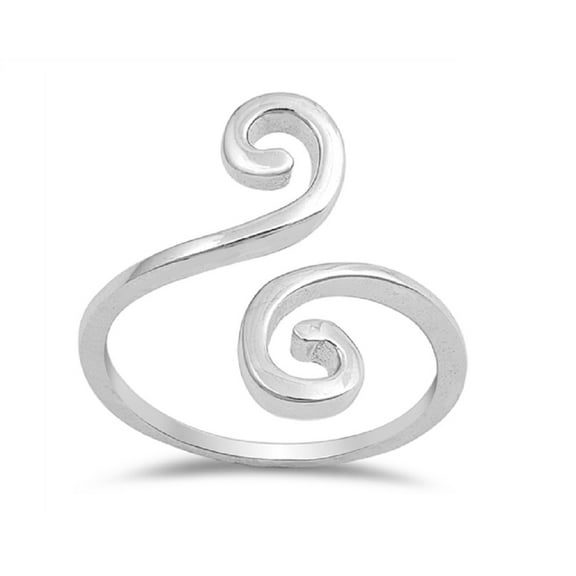 Sterling Silver Swirls Adjustable Ring