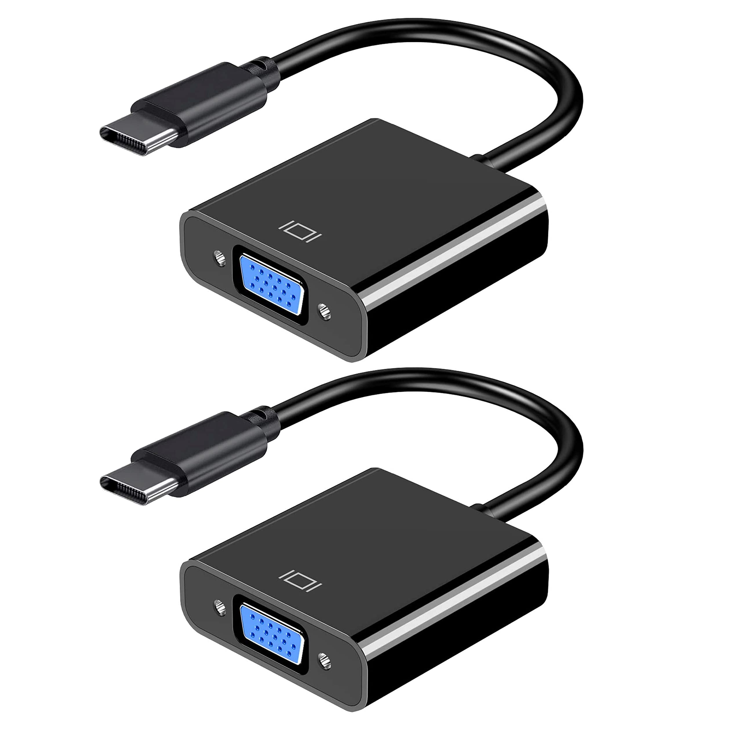 [2 Pack] TypeC VGA Cable for Monitor, Thunderbolt 3 VGA Cable Cord Video Cable for MacBook Pro