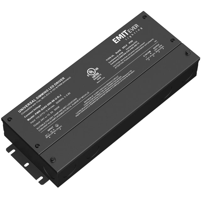 Transformador EMITEVER 300W regulable 110-277V a 24V CC IP67