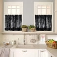 thumbnail image 2 of Gothic Valance Curtain Dark Forest Trees Foggy Mysterious Nature Rod Pocket Valance Window Treatments Short Curtains for Kitchen Living Room Bathroom Decor 54x18 Inch + 27x36 Inch X 2, 2 of 5