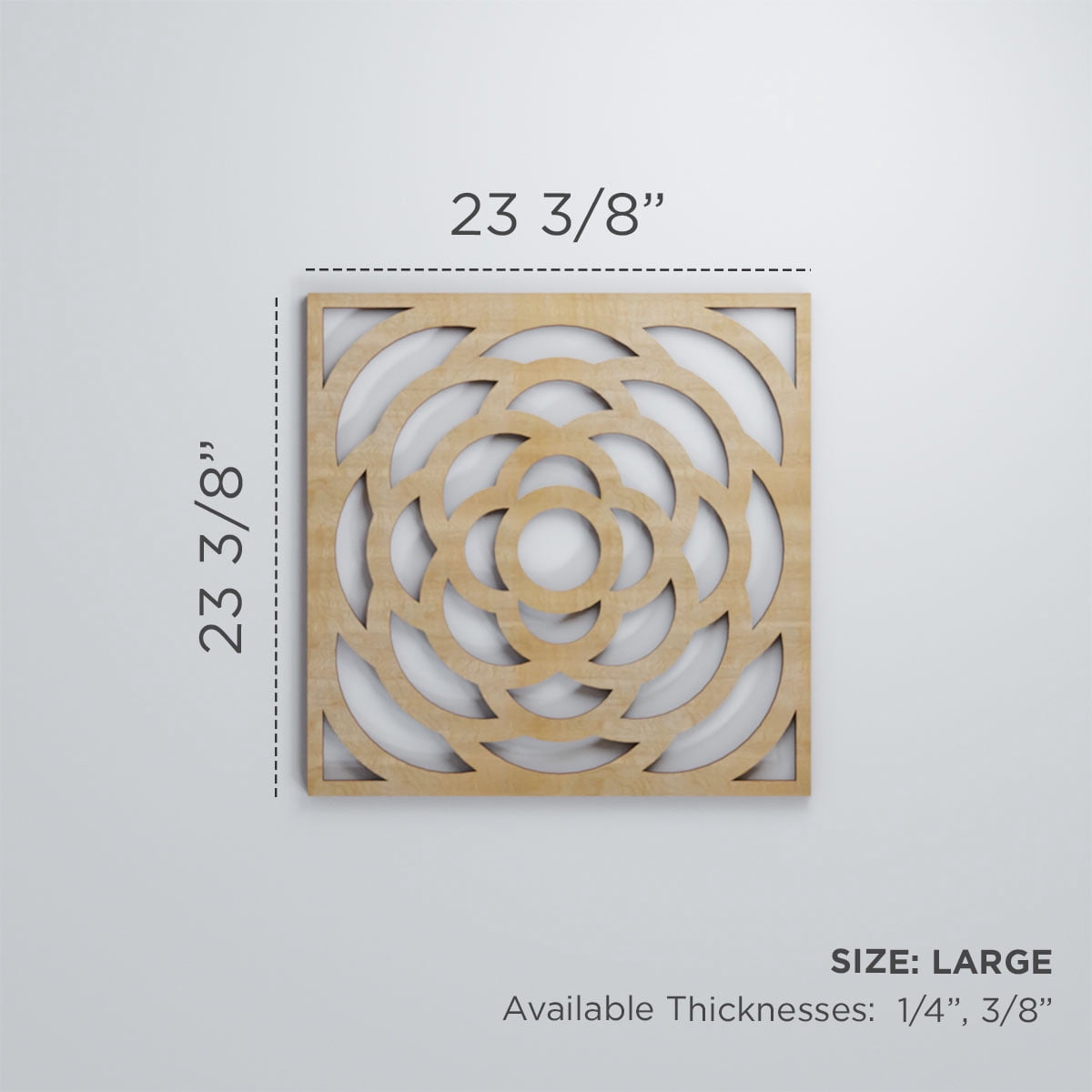 Ekena Millwork 23 3/8"W x 23 3/8"H x 1/4"T Large Edinburg Decorative Fretwork Wood Wall Panels, Wood (Paint Grade)