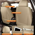thumbnail image 6 of DIKSOAKR Leather Car Seat Cover Fit for Hyundai Elantra 2017-2025 Faux Leather Car Seat Protector Vehicle Cushion Covers Compatible Airbag Waterproof Front 2 Seats Beige, 6 of 7