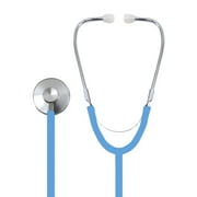 Dixie EMS Single Head Lightweight Stethoscope, Latex Free, for Doctors, Nurses, Students, Medical and Home Use - Light Blue