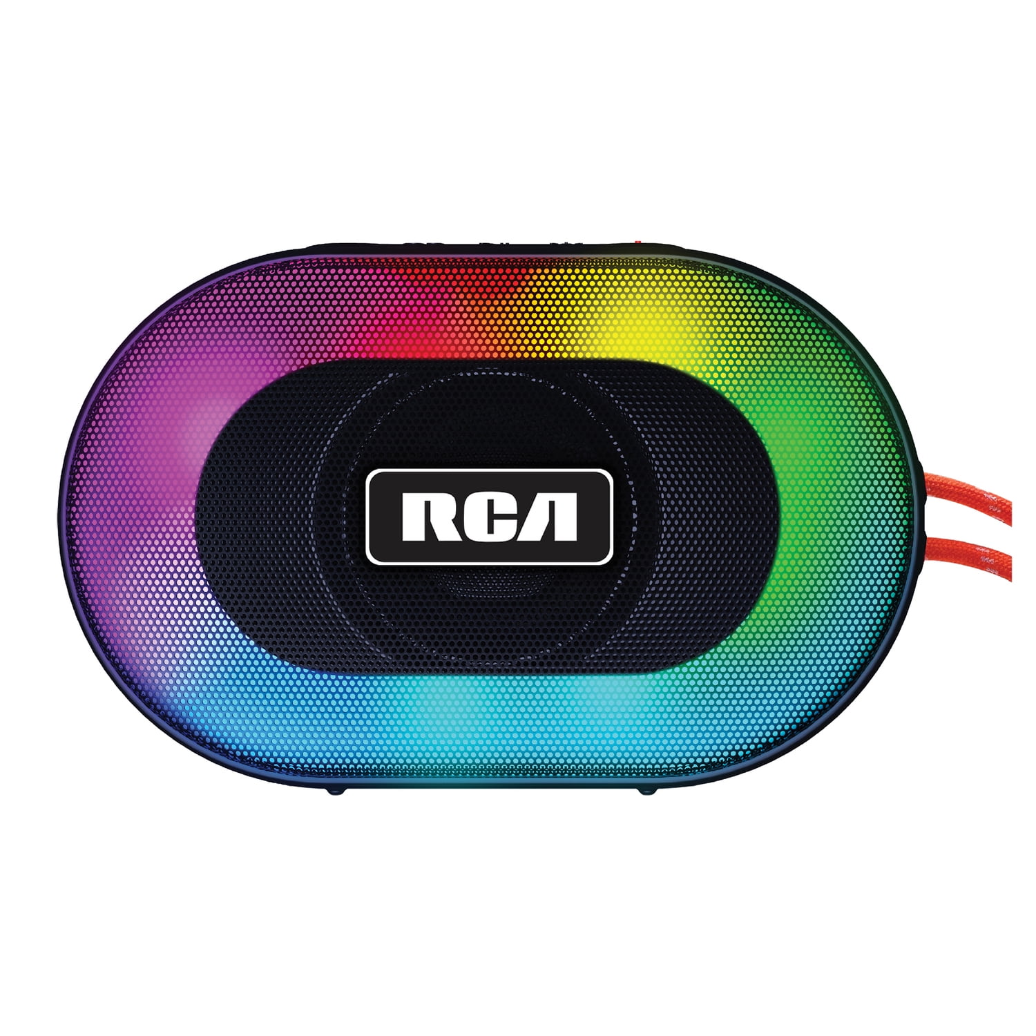 RCA 5-Watt DISCO-101 Equinox Portable Bluetooth Speaker with TWS, Flame Effect Lights, USB/microSD/Aux, FM Radio, IPX5, up to 3 Hours Play Time