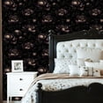 thumbnail image 2 of Peel and Stick Wallpaper Dark Floral Peony Black Vintage Botanical Style Wall Mural 23.6in x 9.8ft Self Adhesive Removable Wall Paper Renter Friendly Wallpaper for Nursery Bedroom Cabinets, 2 of 8