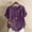 Purple, variant on Pincandy Women Fashion Casual Linen Top Printed Short Sleeve Button T-shirt Blouse Top,Purple,2XL