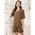 thumbnail image 5 of jinghuiyue Pajamas Set for Women Short Sleeve Button Down Floral Sleepwear 2 Piece Pjs Shorts Lounge Sets L, 5 of 6